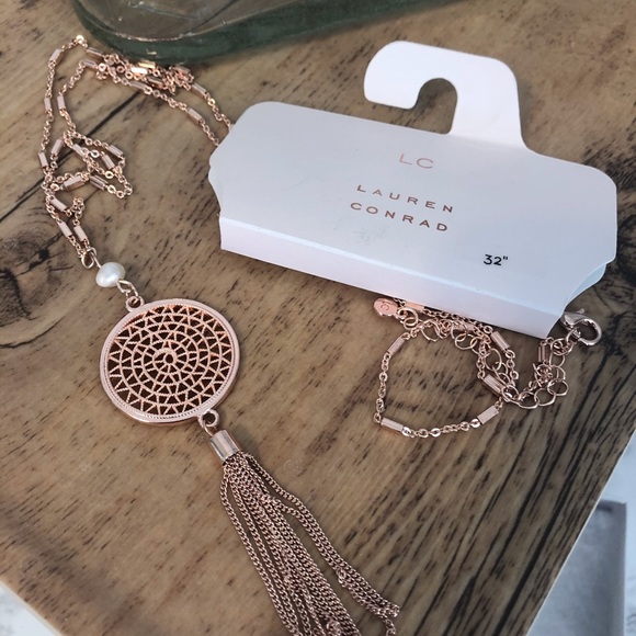 LC Lauren Conrad Jewelry - LC Lauren Conrad Rose Gold Medallion Necklace NWT